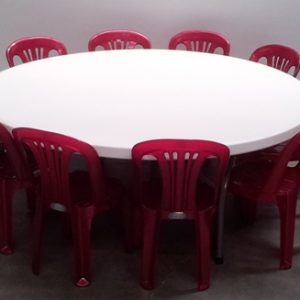 Kids 1.5m Round Table with Stackable Chairs